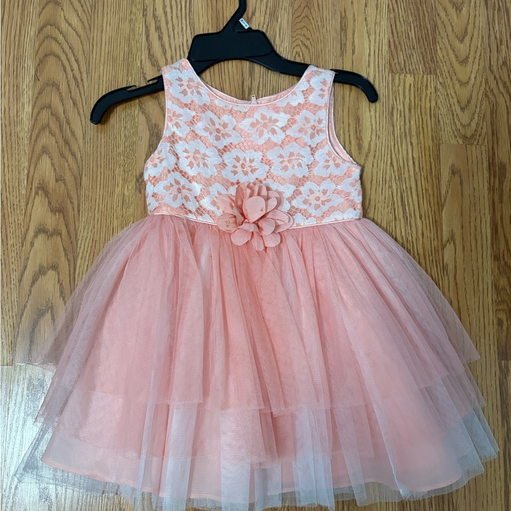 Elegant Pink Lace Kids Dress